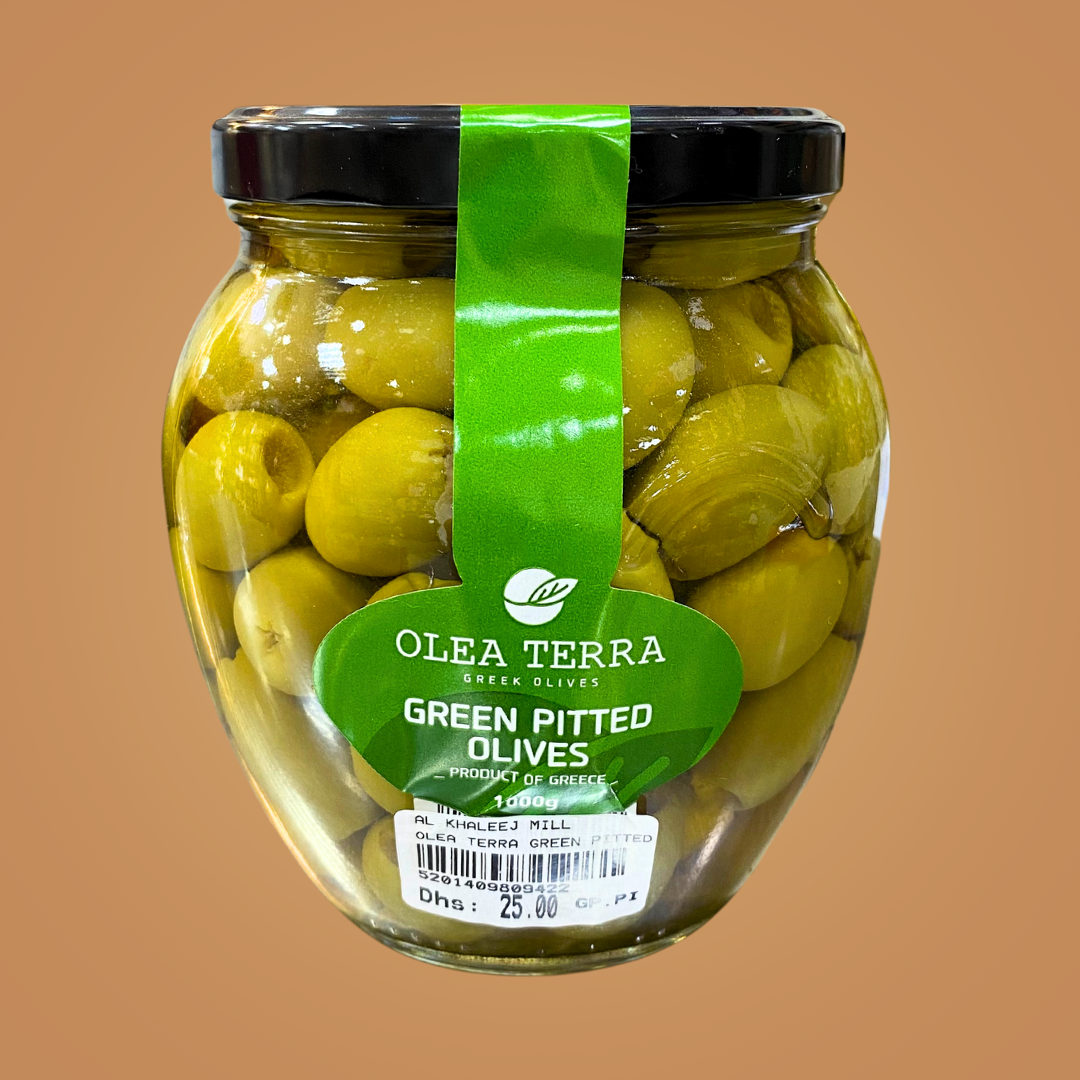 OLEA TERRA - Green Pitted Olives 1 KG